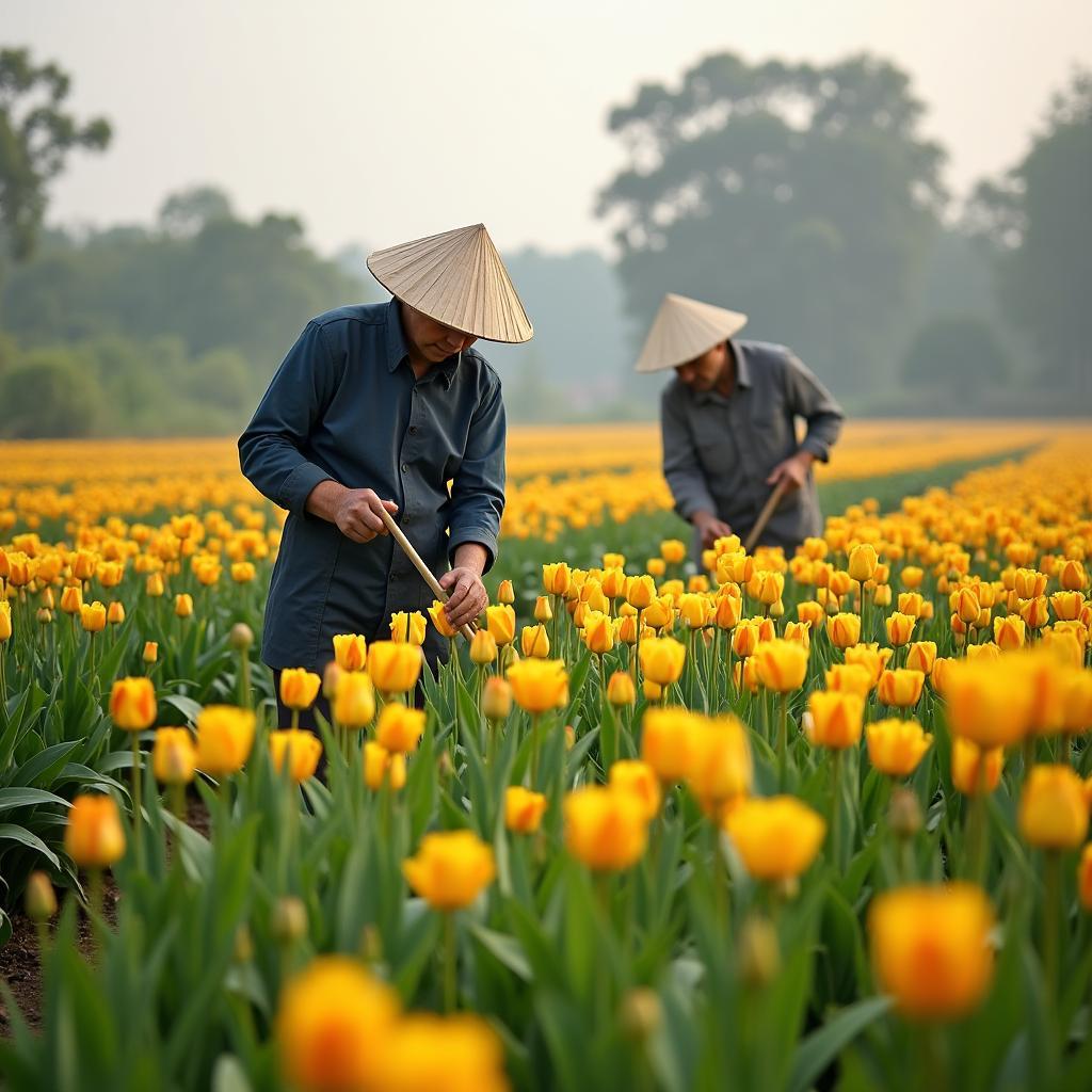 Canh nguoi dan Xa Me Linh Huyen Me Linh trong va cham soc hoa